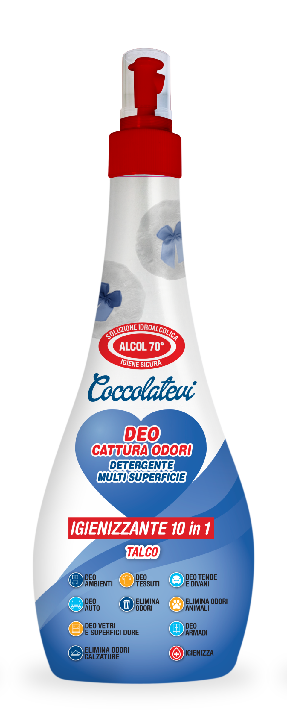 Coccolatevi 10v1 pohlčovač pachů, čistič povrchů (Talco) 300ml