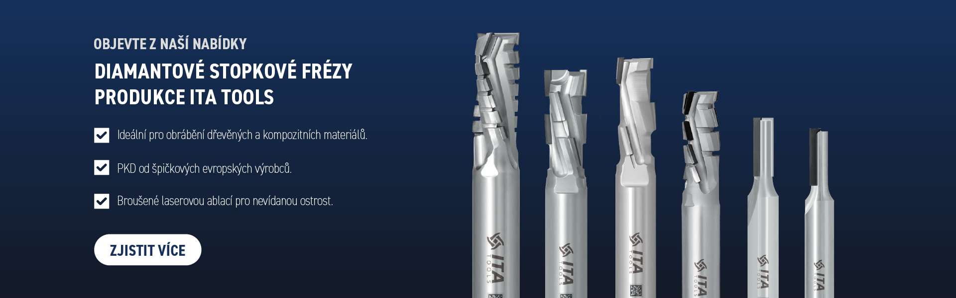 Diamantové stopkové frézy ITA TOOLS