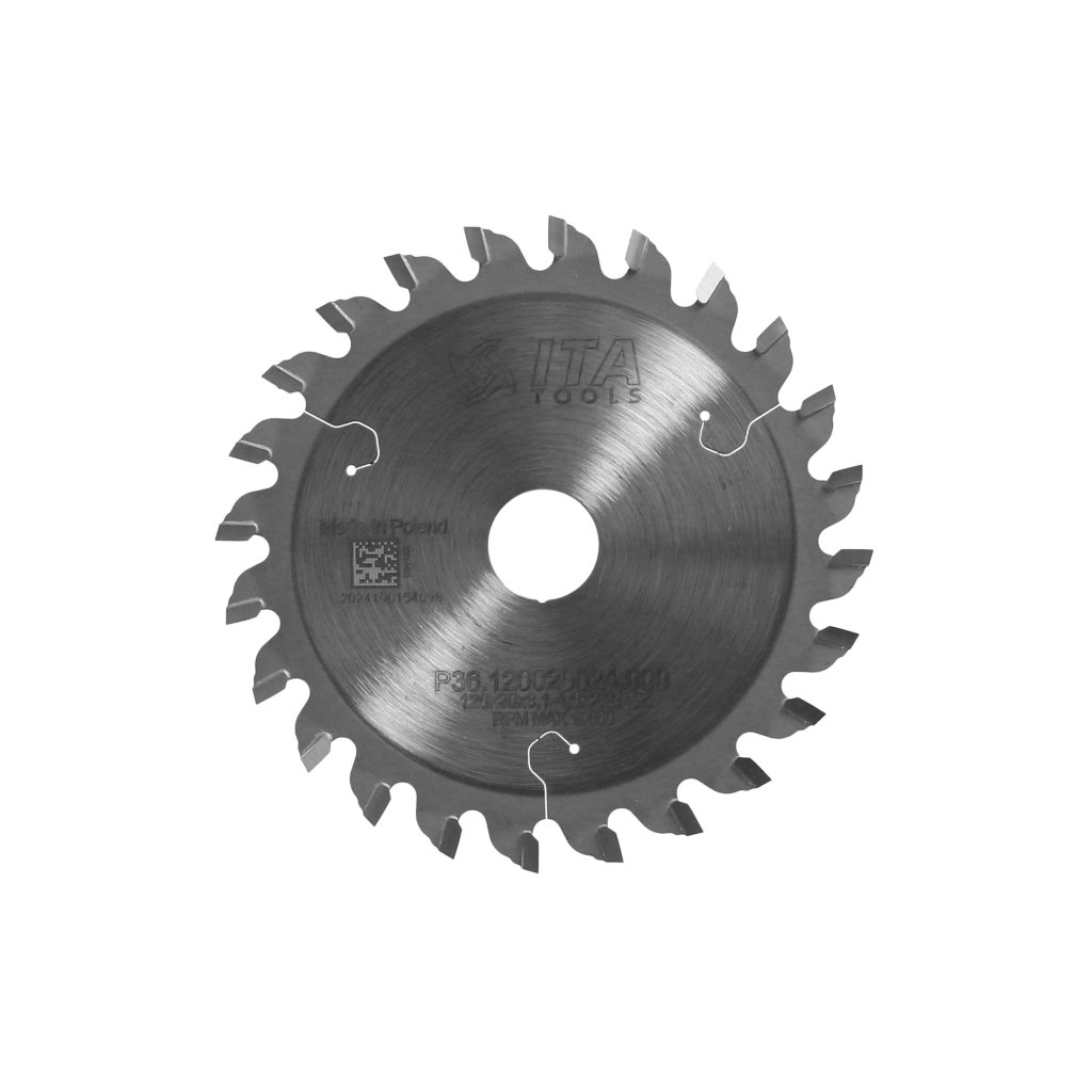 ITA P36 - Předřezový kónický kotouč pro formátovací pilu (D=120; F=20; PH=-; Z=24; K=3,1-4,3; P=2,2; SNS)