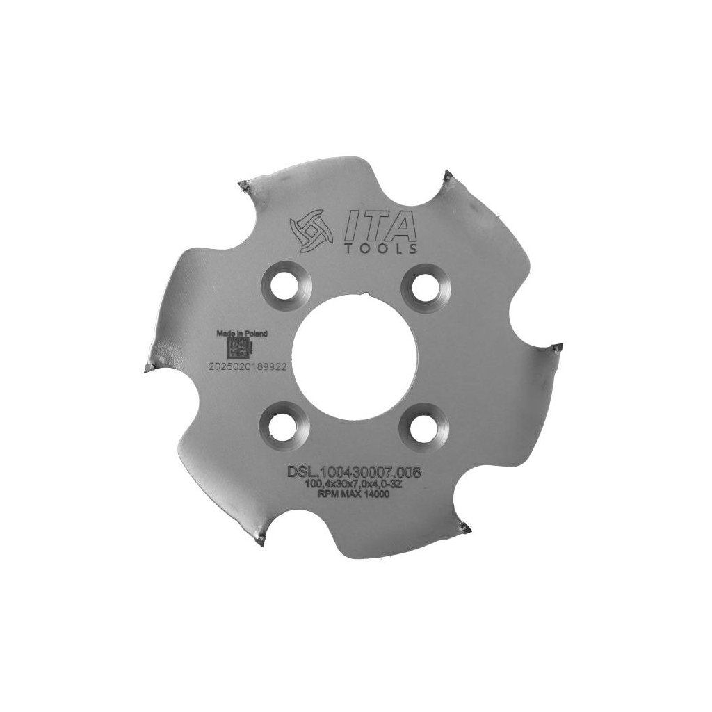 ITA DSL - Diamantový pilový kotouč lamelovací pro Lamello P-Systém (D=30; ph=4/M6/48; Z=6; K=7; P=4)