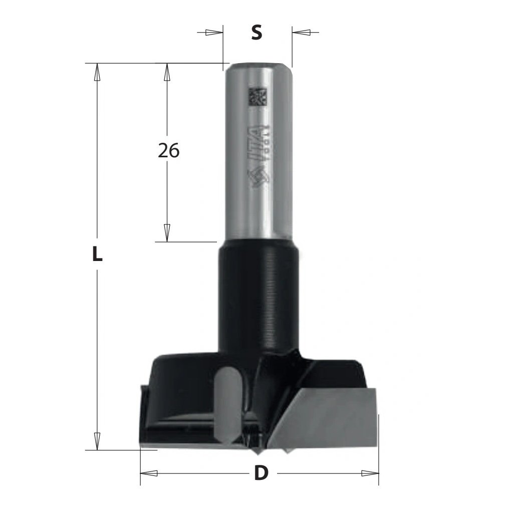 ITA HBX1 Sukovník strojní pro kolíkovačky a CNC (D=20; L=57,5; S=10; L3=26; Z2+2; HM; RH)