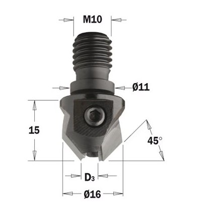 CMT 351 45° Záhlubníky se závitovou stopkou M10