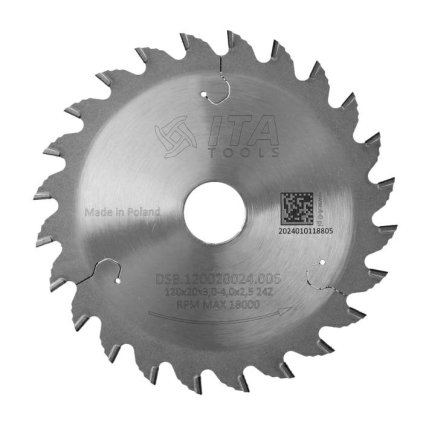 ITA DSB - DIA Předřezový kónický kotouč pro formátovací pilu (D=120; F=20; PH=-; Z=24; K=3,0-4,0; P=2,5; T (KONICKÝ); H=6)