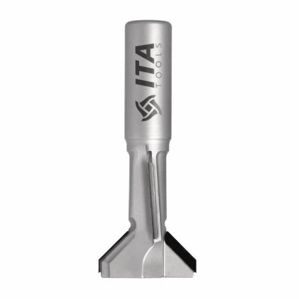 ITA FDV - Speciální diamantová stopková fréza - zkosení směren dolů 45° (D=41,2; l=40,6; L=108; S=20; H=-; D1=20; a0; Z2+2; STAINLESS STEEL; RH)