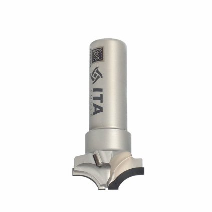 ITA FDQ - Speciální diamantová stopková fréza profilová (D=36,9; l=13,6; L=80; S=20; H=4; R=12; Z2+2; STAINLESS STEEL; RH)