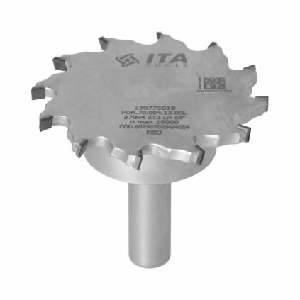 ITA FDR - Speciální diamantová stopková fréza - pro drážkování (D=70; l=4; L=60; S=13; H=4; Z12; STEEL; LH)