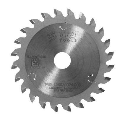 ITA P36 - Předřezový kónický kotouč pro formátovací pilu (D=125; F=20; PH=-; Z=24; K=3,1-; P=2,2; SNS)