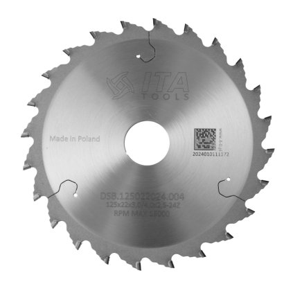 ITA DSB - DIA Předřezový kónický kotouč pro formátovací pilu (D=125; F=20; PH=-; Z=24; K=3,0-4,0; P=2,5; T (KONICKÝ); H=4)