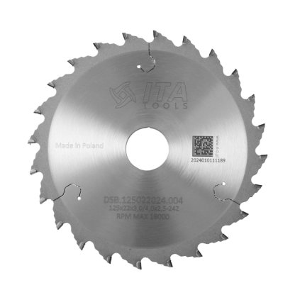 ITA DSB - DIA Předřezový kónický kotouč pro formátovací pilu (D=125; F=22; PH=-; Z=24; K=3,0-4,0; P=2,5; T (KONICKÝ); H=4)