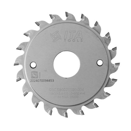 ITA DSC - DIA Předřezový skládaný kotouč pro formátovací pilu (D=80; F=20; PH=-; Z=10+10; K=2,8-3,6; P=2,2; PR; H=4)