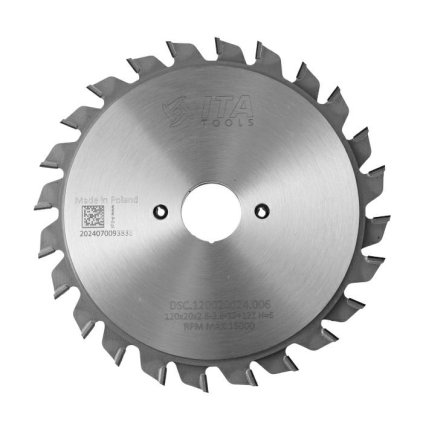 ITA DSC - DIA Předřezový skládaný kotouč pro formátovací pilu (D=120; F=20; PH=-; Z=12+12; K=2,8-3,6; P=2,2; FTG; H=6)