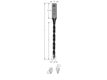84821 ita tbh3 kolikovaci vrtak pruchozi s tvrdokovovou spickou d 8 i 44 l 77 s 10 l3 26 hm lh