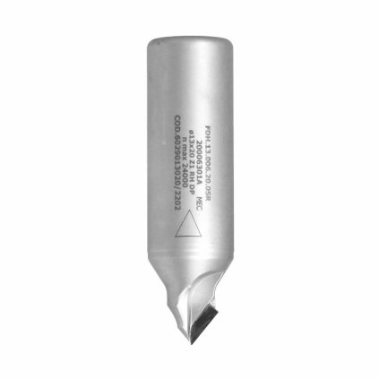 ITA FDH - Speciální diamantová stopková fréza - pro zkosení (D=13; l=6; L=50; S=20; H=3; a=80; Z1; STEEL; RH)