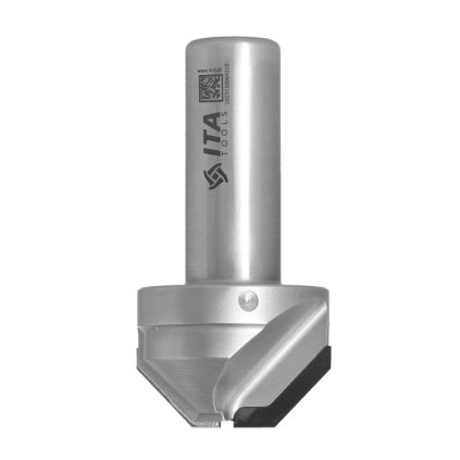 ITA FDH - Speciální diamantová stopková fréza - pro zkosení (D=42; l=12; L=80; S=20; H=4; a=45; Z1+1; STEEL; RH)
