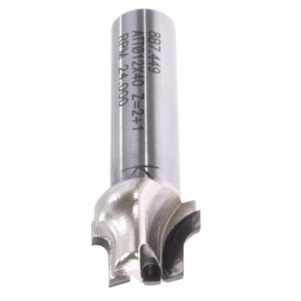 ITA FDI - Speciální diamantová stopková fréza - formátovací se zaoblením (D=12; l=8,7; L=65; S=12; H=4; D1=12,7; R=3; Z2+1; STAINLESS STEEL; RH)