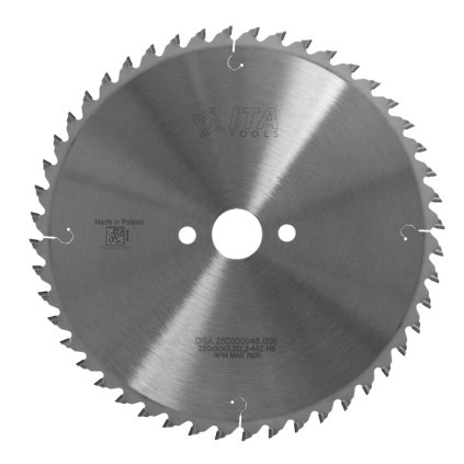 ITA DSA - DIA Pilový kotouč pro formátovací pilu (D=250; F=30; PH=2/10/60; Z=48; K=3.2; P=2,2; 45° TP (TCG))