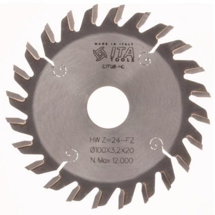 ITA PDA - Pilový kotouč pro CNC drážkovací agregát (D=100; F=20; PH=; Z=24; K=3,2; P=2,2; )