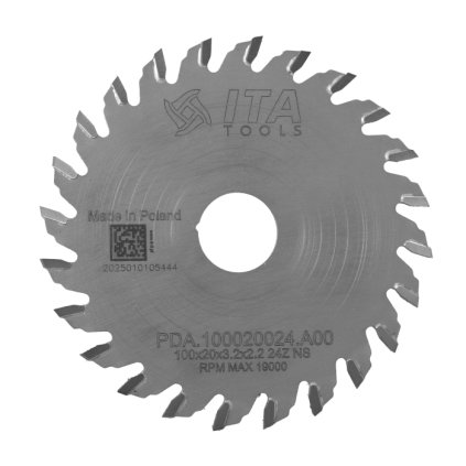 ITA PDA - Pilový kotouč pro CNC drážkovací agregát (D=100; F=20; PH=-; Z=24; K=3.2; P=2,2; NS)
