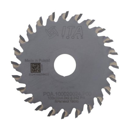 ITA PDA - Pilový kotouč pro CNC drážkovací agregát (D=100; F=20; PH=; Z=24; K=4,0; P=2,8; PR)