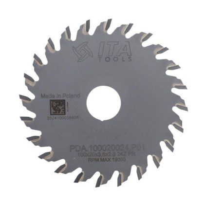 ITA PDA - Pilový kotouč pro CNC drážkovací agregát (D=100; F=20; PH=; Z=24; K=3,6; P=2,8; PR)