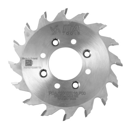 ITA PDA - Pilový kotouč pro CNC drážkovací agregát (D=120; F=35; PH=4/M5/50 LH + 4/M5/50 RH; Z=16; K=4,0; P=2,8; PR)