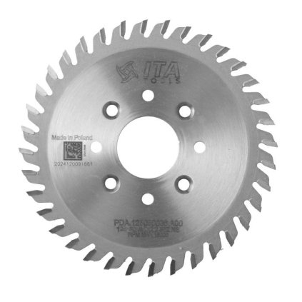 ITA PDA - Pilový kotouč pro CNC drážkovací agregát (D=125; F=30; PH=4/M6/48 LH + 4/M6/48 RH; Z=36; K=3.2; P=2,2; NS)