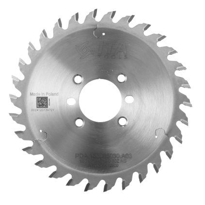 ITA PDA - Pilový kotouč pro CNC drážkovací agregát (D=150; F=35; PH=4/M5/50 LH/RH + 2/9/46-49; Z=30; K=4,0; P=3; NS)