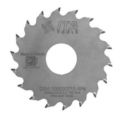 ITA DSR/DSN - DIA Pilový kotouč pro drážkování (D=100; F=30; PH=-; Z=18; K=3,2; P=2,2; PR)