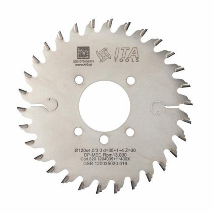 ITA DSR/DSN - DIA Pilový kotouč pro drážkování (D=120; F=35; PH=4/M5/50+1/6/46 RH; Z=30; K=4,0; P=3; FP)