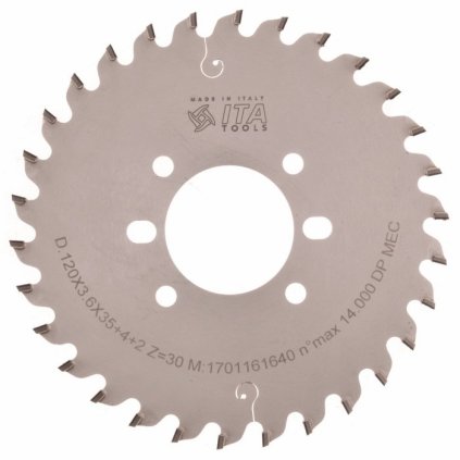 ITA DSR/DSN - DIA Pilový kotouč pro drážkování (D=120; F=35; PH=4/5,5/50 + 2/5,9/46; Z=30; K=3,6; P=2,5; FP)