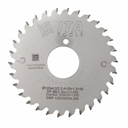 ITA DSR/DSN - DIA Pilový kotouč pro drážkování (D=120; F=35; PH=1/6/46; Z=30; K=4; P=2,5; FP)