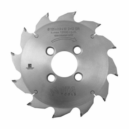 ITA DSR/DSN - DIA Pilový kotouč pro drážkování (D=125; F=30; PH=4/M5/40 LH; Z=12; K=2,9; P=1,8; FP)