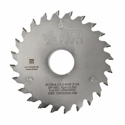 ITA DSR/DSN - DIA Pilový kotouč pro drážkování (D=125; F=30; PH=; Z=24; K=4,0; P=3; PR)