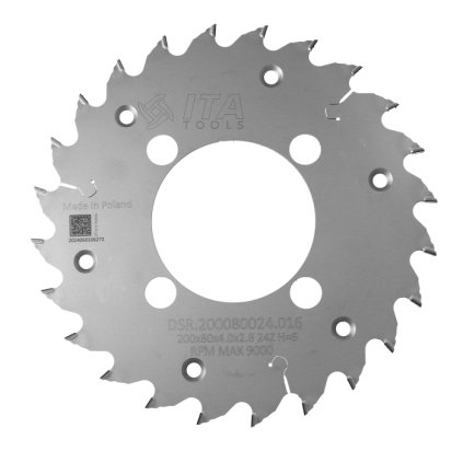 ITA DSR/DSN - DIA Pilový kotouč pro drážkování (D=200; F=80; PH=4/15/100 + 6/M7/150 LH; Z=24; K=4; P=2,8; PR)