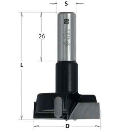 ITA HBX1 Sukovník strojní pro kolíkovačky a CNC (D=20; L=57,5; S=10; L3=26; Z2+2; HM; RH)