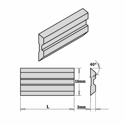 ITA Hoblovací nůž KS3 CENTROLOCK (L=230; H=16; K=3; HSS)