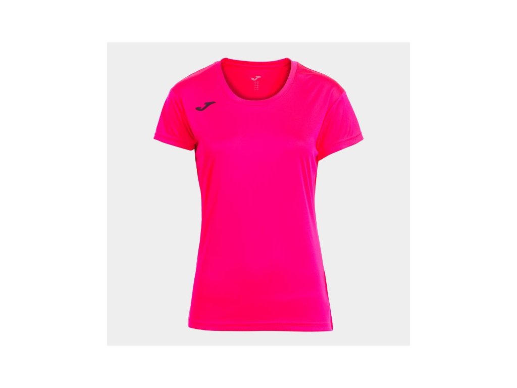 Dámské/Dívčí sportovní tričko JOMA RECORD II SHORT SLEEVE T-SHIRT FLUOR PINK (Velikost 2XL, Barva FLUOR PINK)