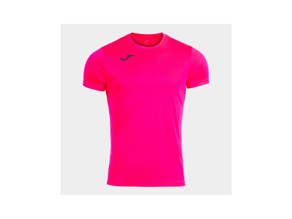 Pánské/Chlapecké sportovní tričko JOMA RECORD II SHORT SLEEVE T-SHIRT FLUOR PINK (Velikost 2XL, Barva FLUOR PINK)