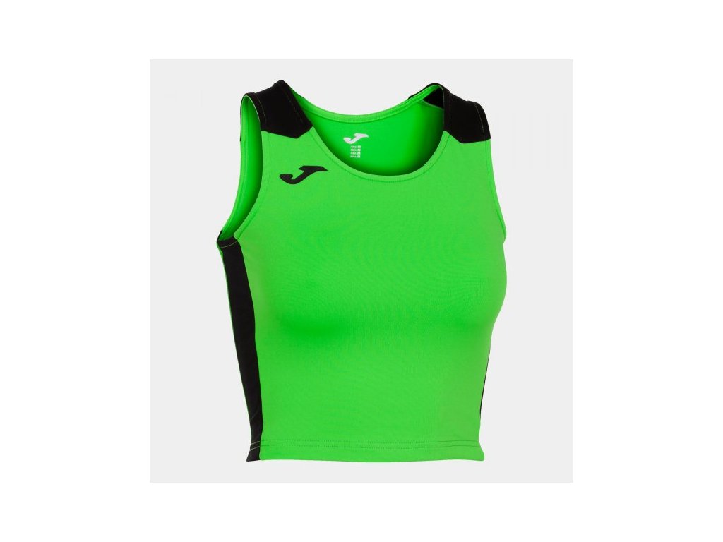 Dámský/Dívčí sportovní top JOMA RECORD II TOP FLUOR GREEN BLACK (Velikost 128-140, Barva VERDE FLÚOR-NEGRO)