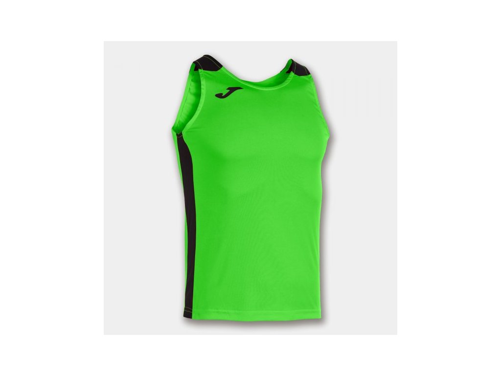 Pánské/Chlapecké sportovní tílko JOMA RECORD II TANK TOP FLUOR GREEN BLACK (Velikost 128-140, Barva VERDE FLÚOR-NEGRO)