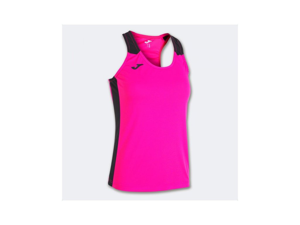 Dámské/Dívčí sportovní tílko JOMA RECORD II TANK TOP FLUOR PINK BLACK (Velikost 128-140, Barva ROSA FLÚOR-NEGRO)