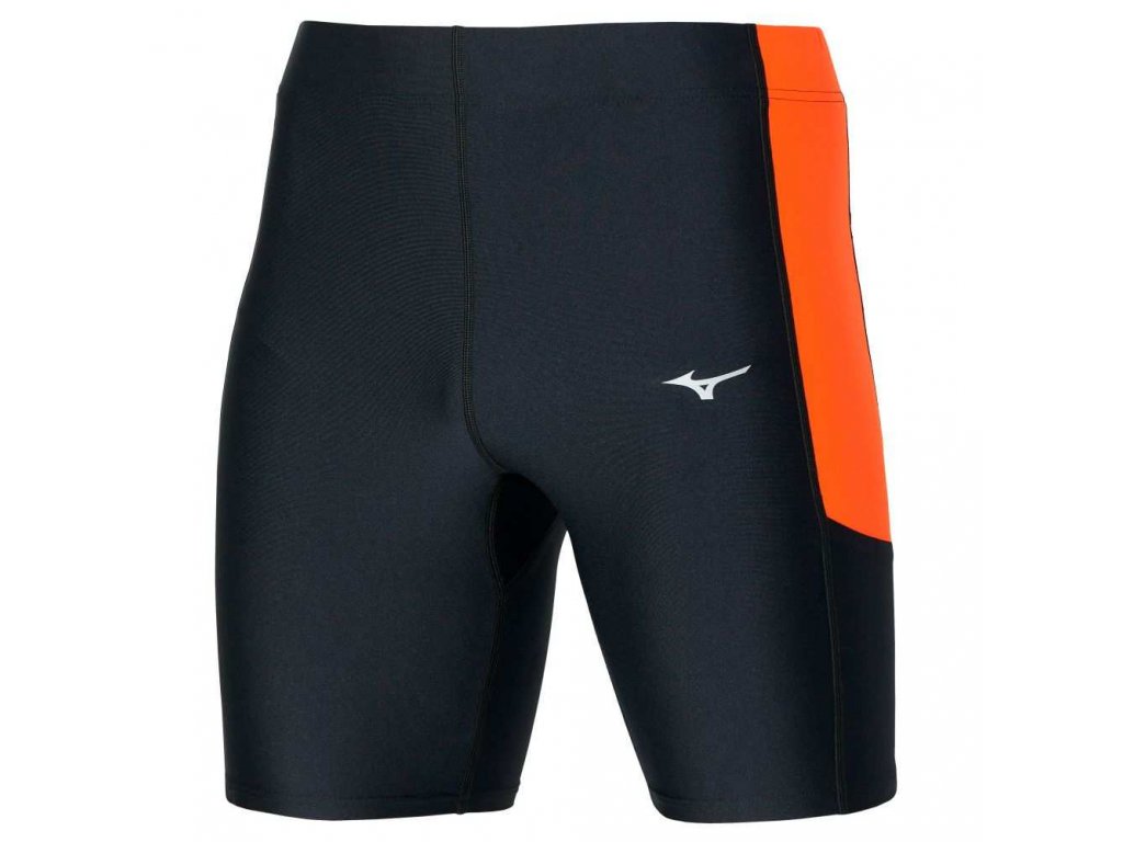 Pánské sportovní šortky Mizuno Impulse Core Mid Tight / Black/Nasturtium