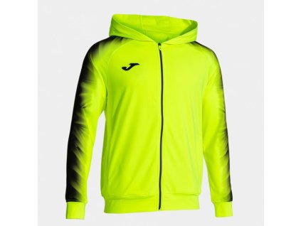 Pánská/Chlapecká sportovní mikina JOMA ELITE XI ZIP-UP HOODIE FLUOR YELLOW BLACK (Velikost L, Barva AMARILLO FLÚOR-NEGRO)