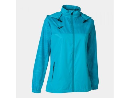 Dámská sportovní bunda JOMA MONTREAL RAINCOAT FLUOR TURQUOISE (Velikost L, Barva FLUOR TURQUOISE)