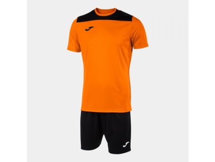 Pánská/Chlapecká fotbalová souprava JOMA PHOENIX II SET ORANGE BLACK (Velikost S, Barva ORANGE-BLACK)