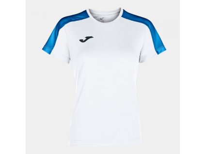 Dámské/Dívčí sportovní tričko JOMA ACADEMY T-SHIRT WHITE-ROYAL S/S (Velikost 152, Barva WHITE-ROYAL)