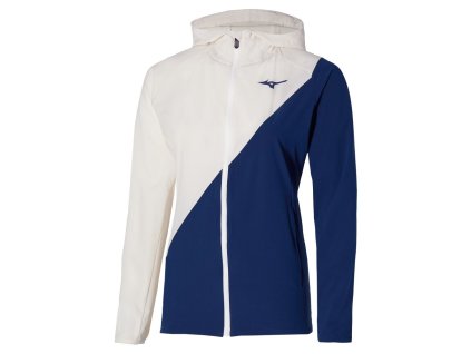 Dámská bunda Mizuno Mugen Hooded Jacket / White / Estate Blue (Velikost L)