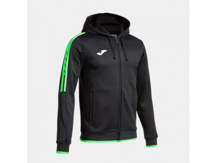 Pánská/Chlapecká sportovní mikina JOMA CHAQUETA CON CAPUCHA OLIMPIADA NEGRO VERDE FLUOR (Velikost 4XL, Barva NEGRO-VERDE FLUOR)