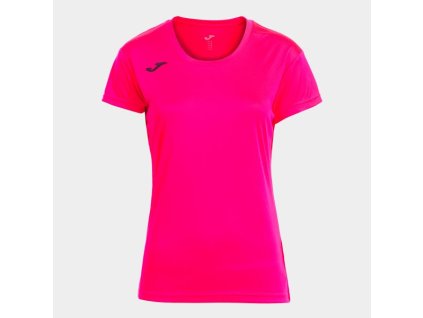 Dámské/Dívčí sportovní tričko JOMA RECORD II SHORT SLEEVE T-SHIRT FLUOR PINK (Velikost 2XL, Barva FLUOR PINK)