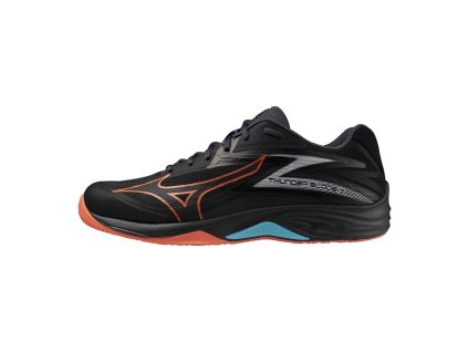Unisex halová obuv Mizuno THUNDER BLADE Z(U) / Black/Neon Flame/Peacock Blue